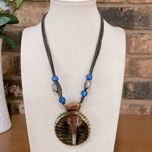 Egyptian revival statement necklace